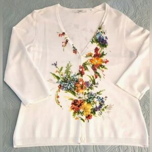 Vertigo Paris Cardigan Sweater Beaded V-Neck Sz L Pre-owned